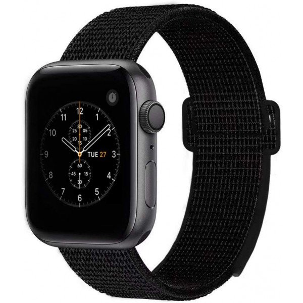 Wholesale Loop Woven Strap Wristband Replacement for Apple Watch Series 7/6/SE/5/4/3/2/1 Sport - 44MM / 42MM (Black)